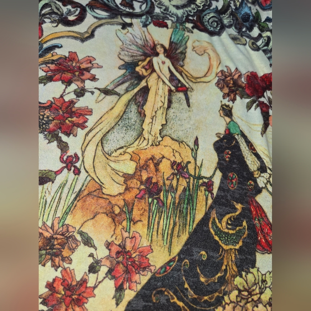 Y2K Fairy Queen Floral Tunic Handkerchief Dress Made in LA - Picture 10 of 12